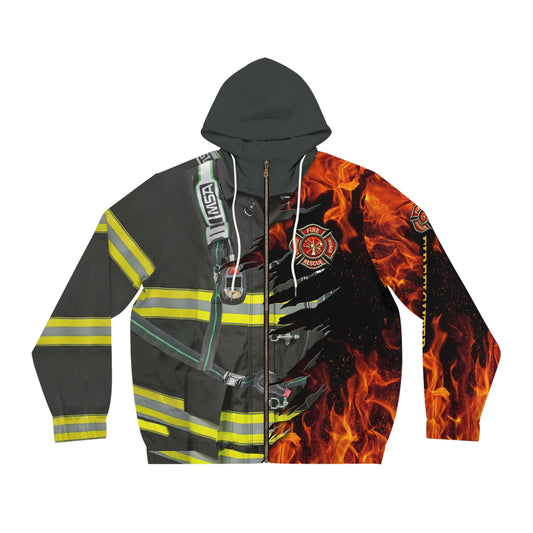 Retired Fire Fighter Full-Zip Hoodie