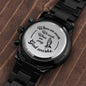 When We Pray God Works | Engraved Design Black Chronograph Watch