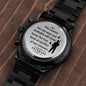 Happy Veterans Day | Engraved Design Black Chronograph Watch