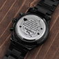 Happy Valentine's Day | I Love You | Engraved Design Black Chronograph Watch