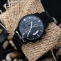 When We Pray God Works | Engraved Design Black Chronograph Watch