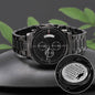 Happy Veterans Day | Engraved Design Black Chronograph Watch