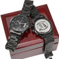 When We Pray God Works | Engraved Design Black Chronograph Watch