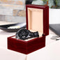 When We Pray God Works | Engraved Design Black Chronograph Watch