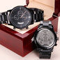 Merry Christmas | Celebrate The Wonder | Engraved Design Black Chronograph Watch