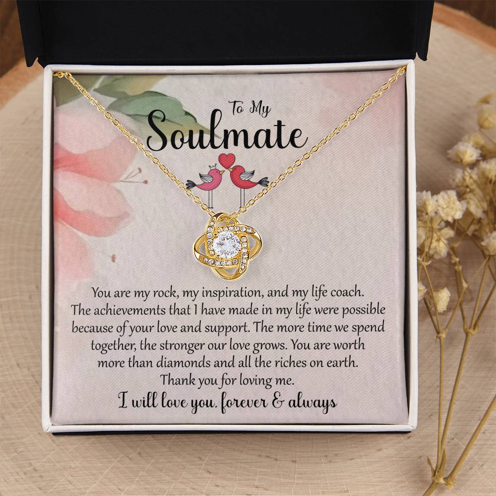 To My Soulmate | I Will Love You Forever & Always | Love Knot Necklace
