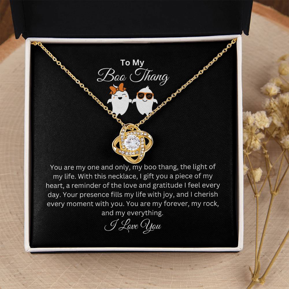 To My Boo Thang | I Love You | Love Knot Necklace