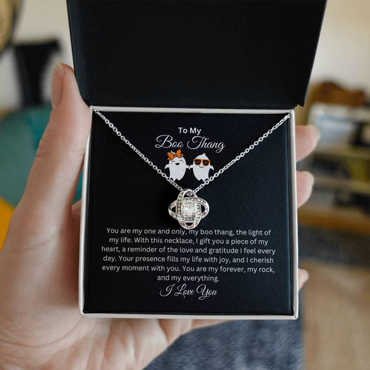 To My Boo Thang | I Love You | Love Knot Necklace