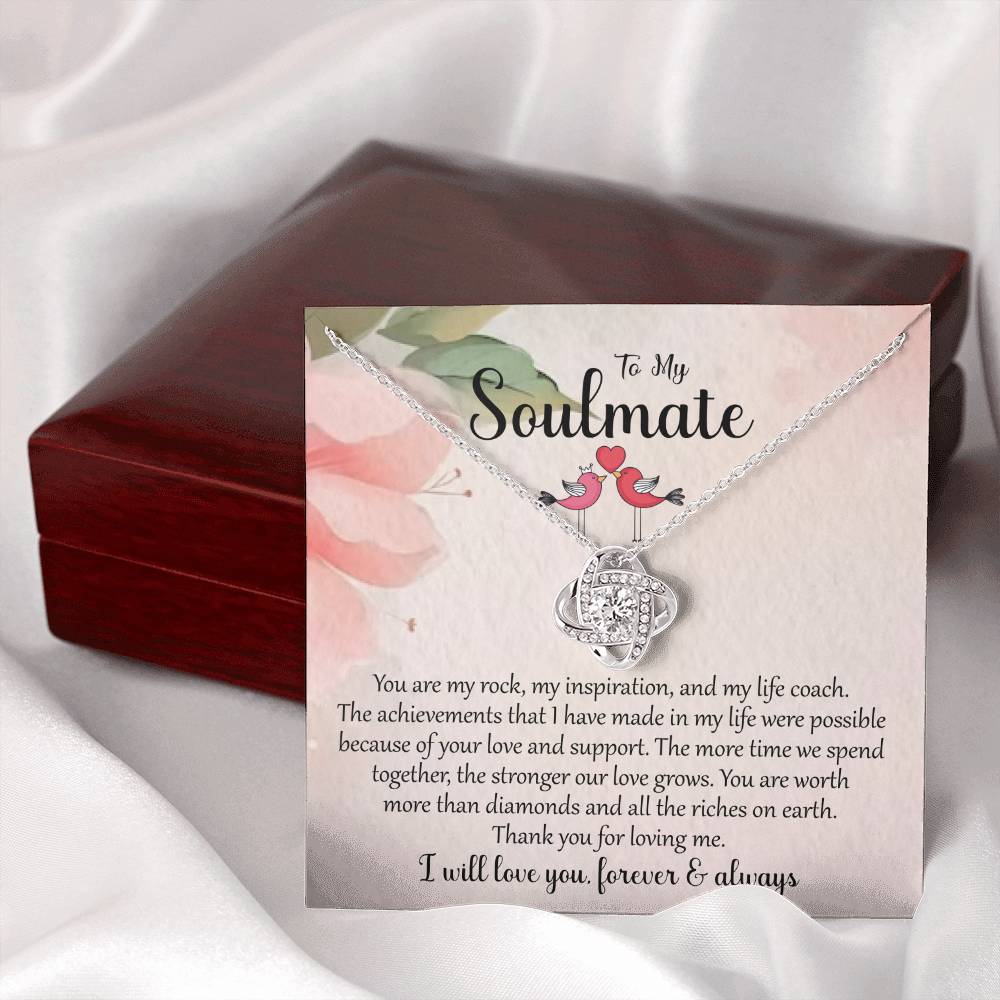To My Soulmate | I Will Love You Forever & Always | Love Knot Necklace