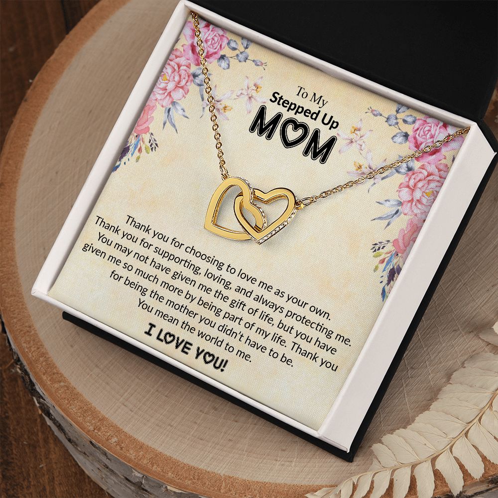 To My Stepped Up Mom | I Love You | The Interlocking Hearts necklace
