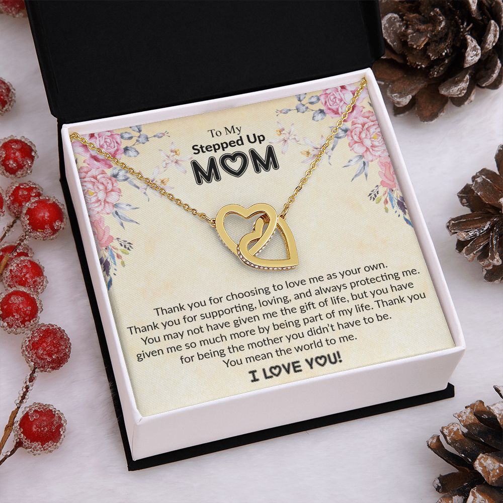 To My Stepped Up Mom | I Love You | The Interlocking Hearts necklace