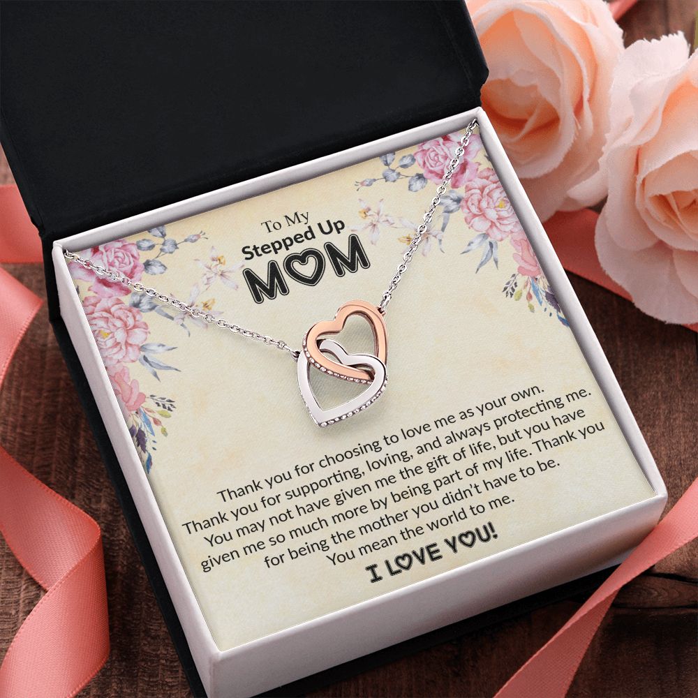 To My Stepped Up Mom | I Love You | The Interlocking Hearts necklace