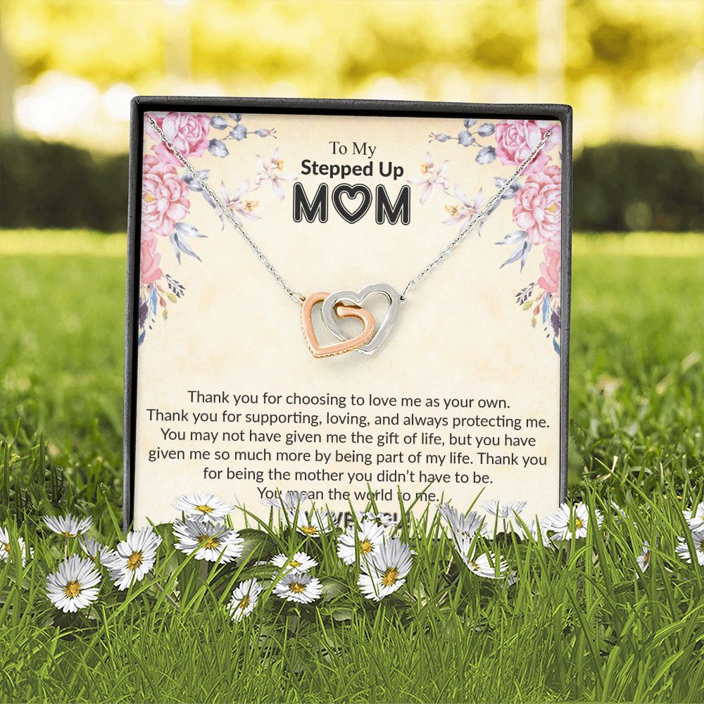 To My Stepped Up Mom | I Love You | The Interlocking Hearts necklace