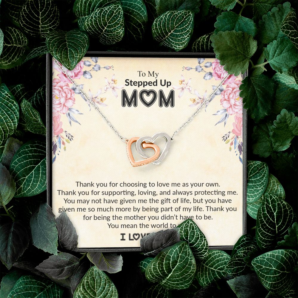 To My Stepped Up Mom | I Love You | The Interlocking Hearts necklace