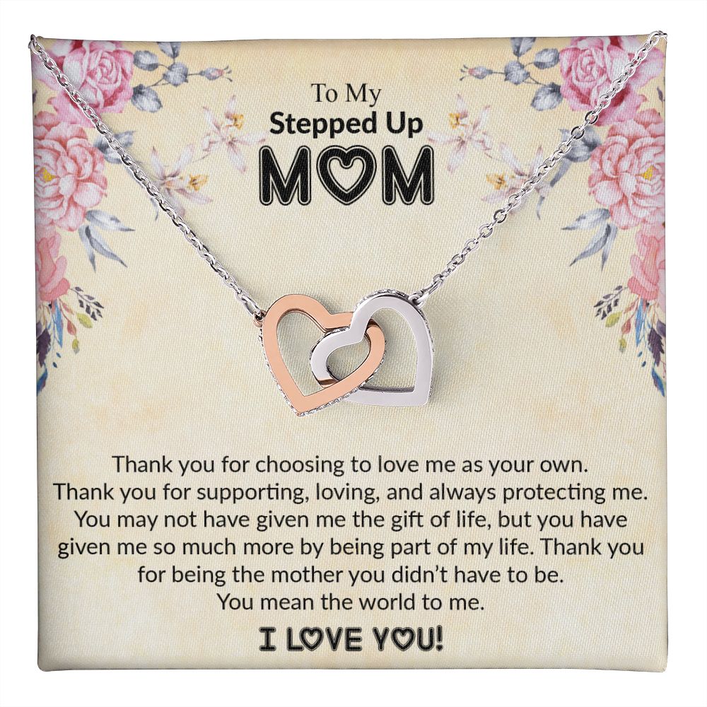 To My Stepped Up Mom | I Love You | The Interlocking Hearts necklace