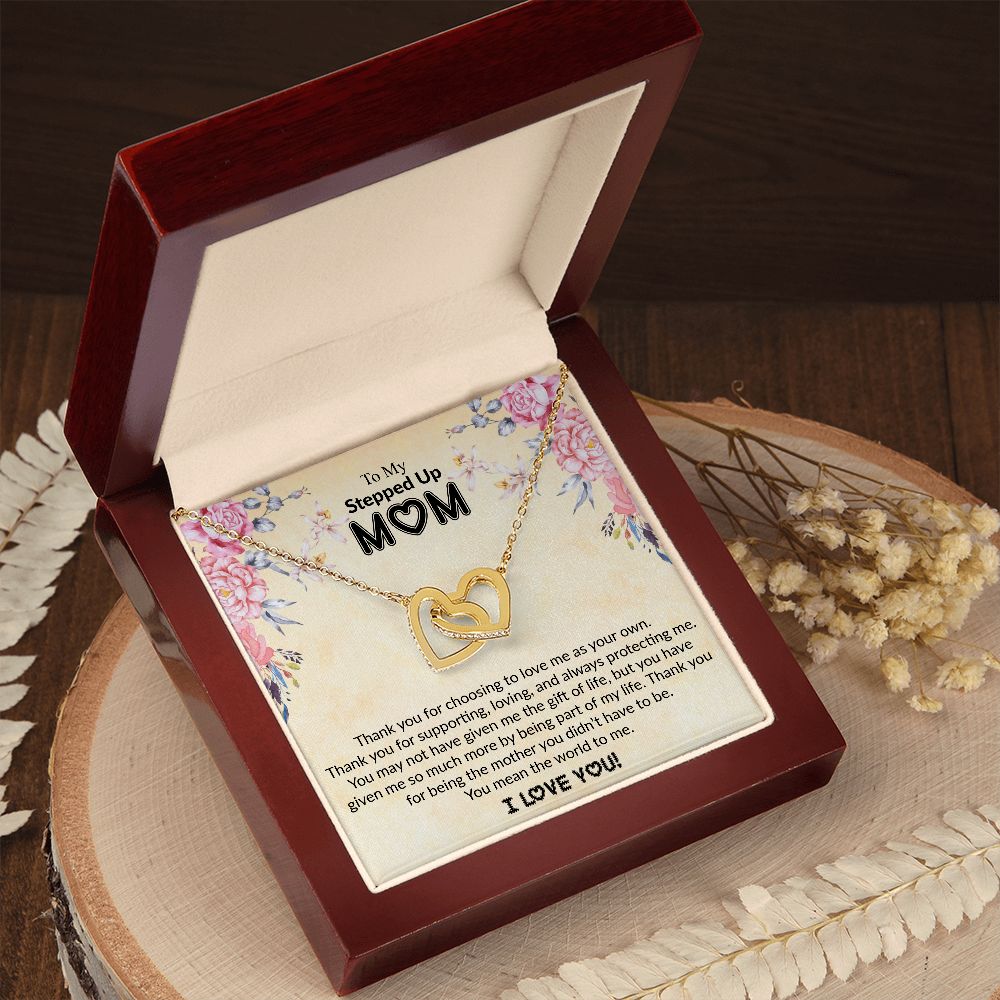 To My Stepped Up Mom | I Love You | The Interlocking Hearts necklace