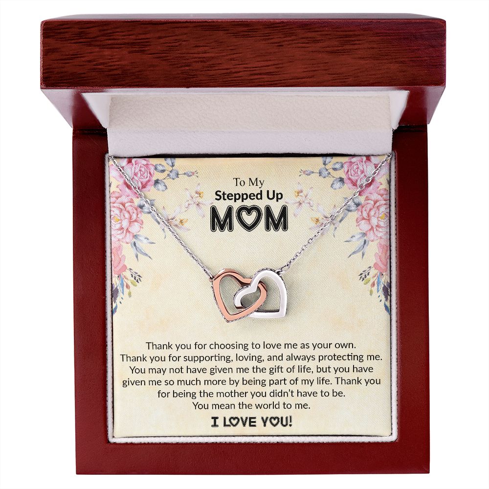To My Stepped Up Mom | I Love You | The Interlocking Hearts necklace