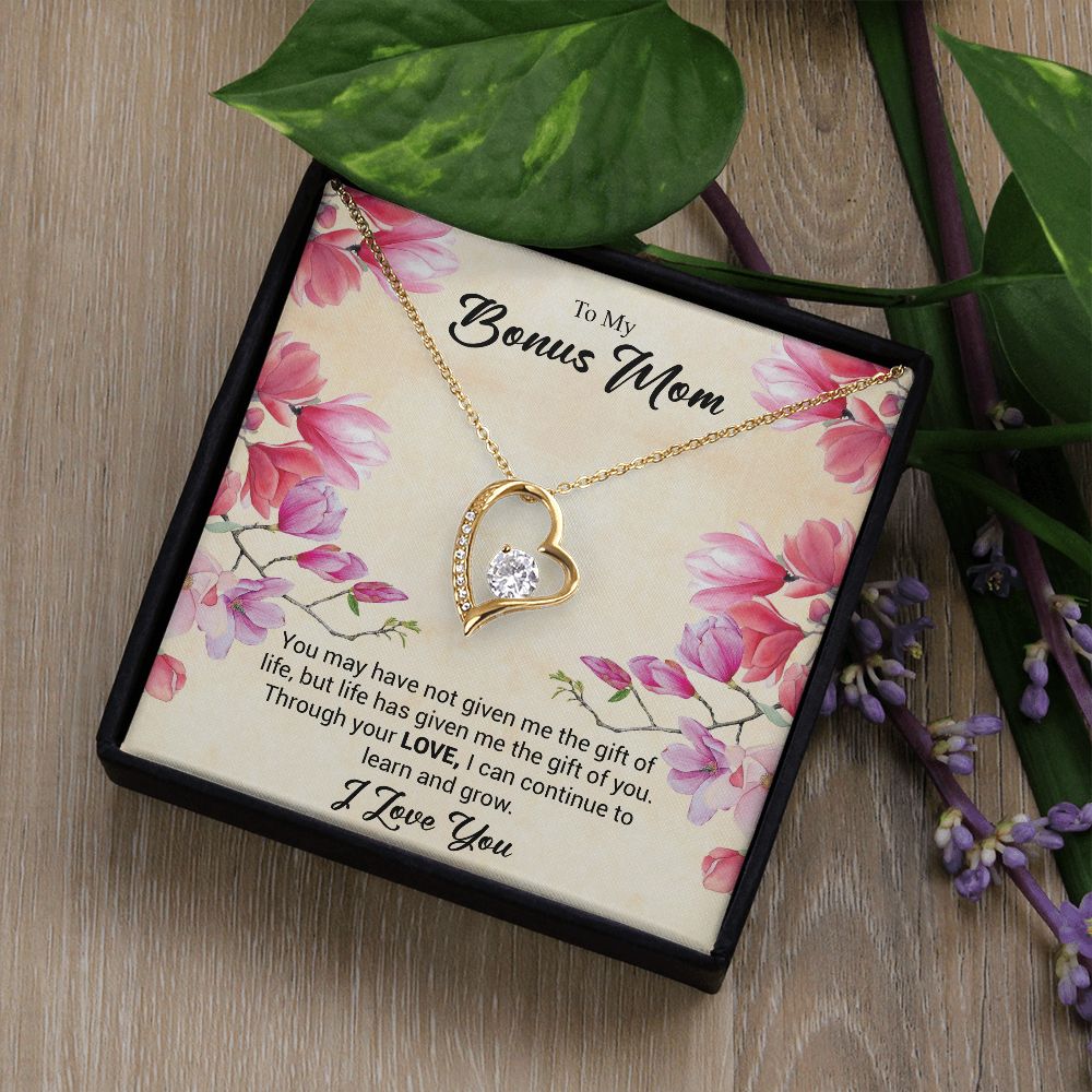 To My Bonus Mom | I Love You | Forever Love Necklace