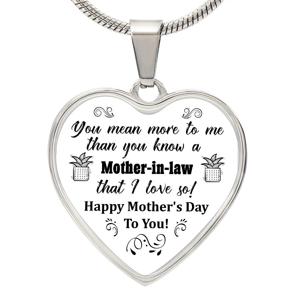 To A Mother-In-Law | Happy Mother's Day | Heart - Luxury Necklace