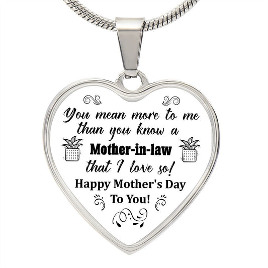 To A Mother-In-Law | Happy Mother's Day | Heart - Luxury Necklace