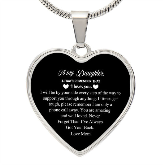 To My Daughter | Always Remember I Love You - From A Mother | Heart - Luxury Necklace