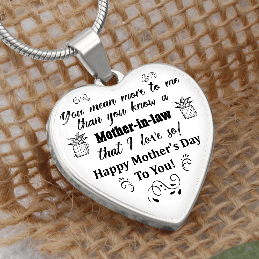 To A Mother-In-Law | Happy Mother's Day | Heart - Luxury Necklace