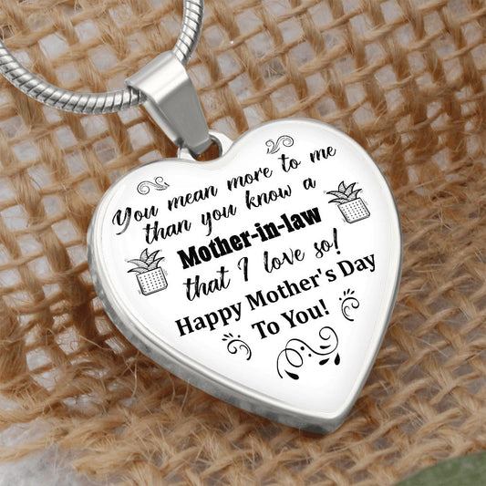 To A Mother-In-Law | Happy Mother's Day | Heart - Luxury Necklace