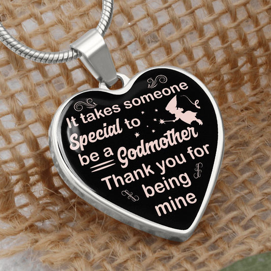 It Takes Someone Special To Be A Godmother | Heart - Luxury Necklace