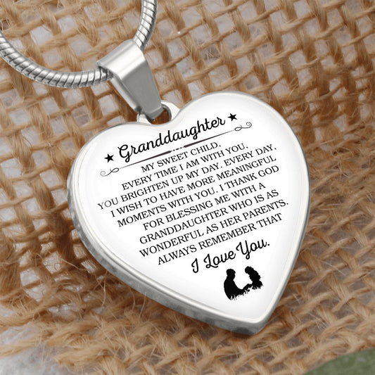 To My Granddaughter | I Love You | Heart - Luxury Necklace