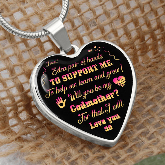 To My Godmother | I Need An Extra Pair Of Hands | Heart - Luxury Necklace