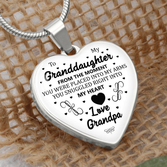 To My Granddaughter | Love Grandpa | Heart - Luxury Necklace