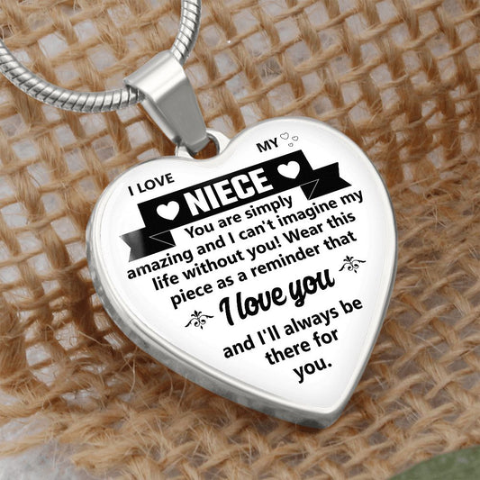 To A Niece | I Love You | Heart - Luxury Necklace