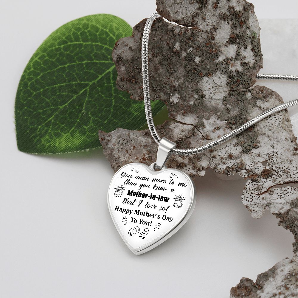 To A Mother-In-Law | Happy Mother's Day | Heart - Luxury Necklace