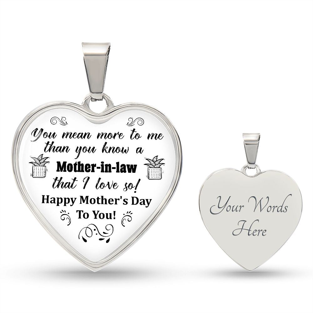 To A Mother-In-Law | Happy Mother's Day | Heart - Luxury Necklace