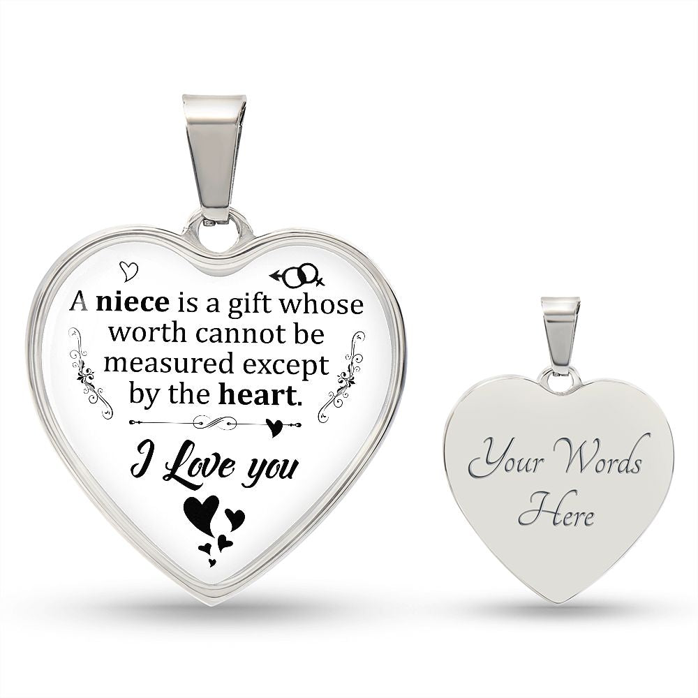To A Niece | You Are A Gift | Heart - Luxury Necklace