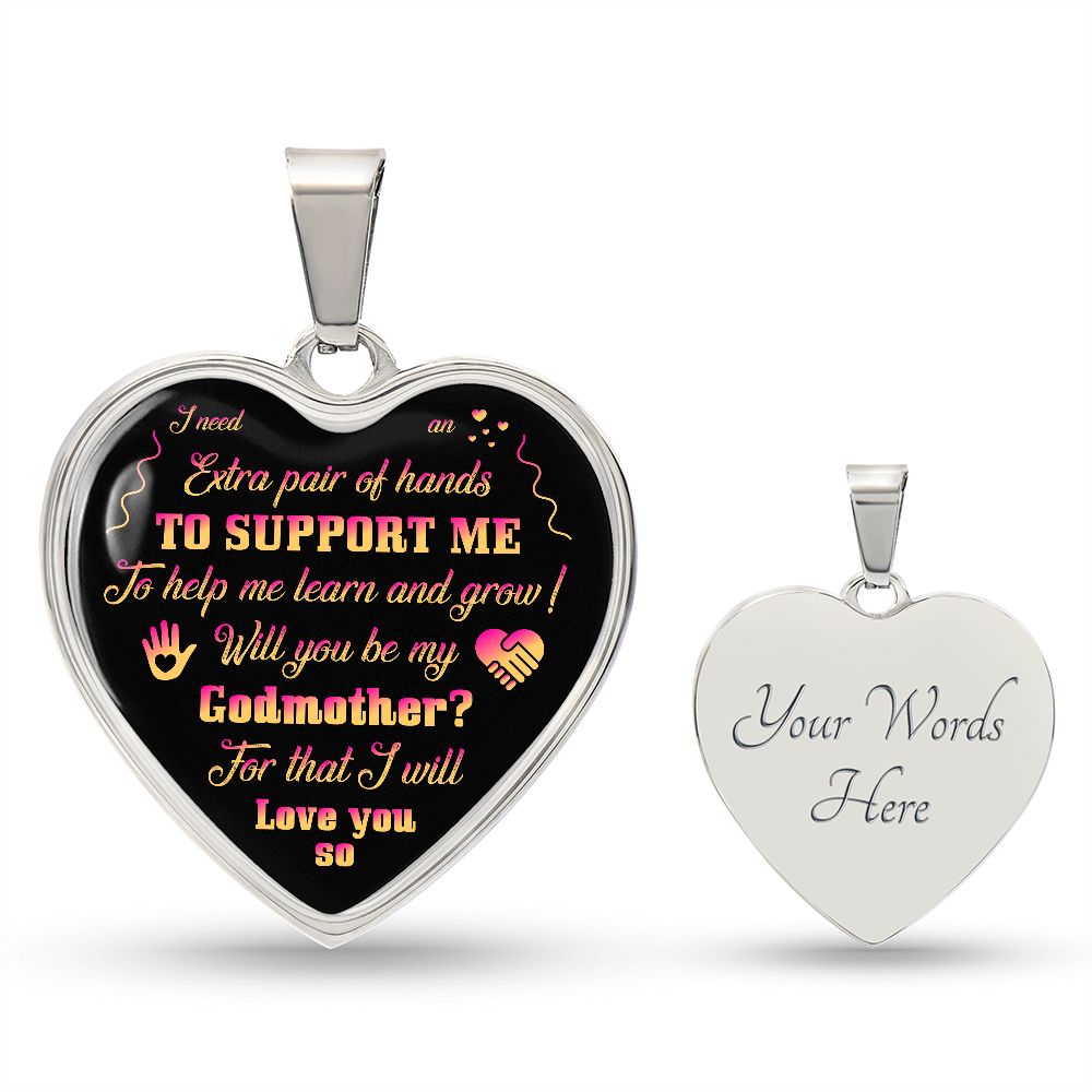 To My Godmother | I Need An Extra Pair Of Hands | Heart - Luxury Necklace