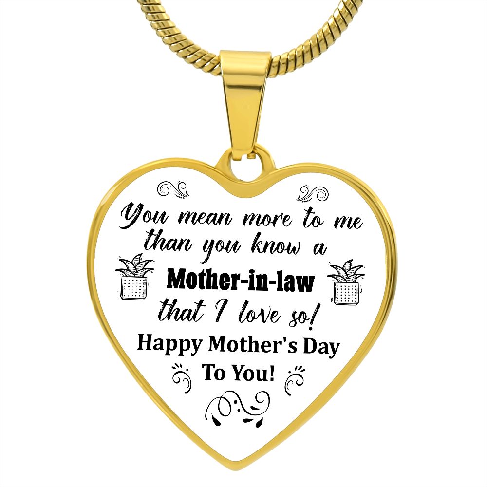 To A Mother-In-Law | Happy Mother's Day | Heart - Luxury Necklace
