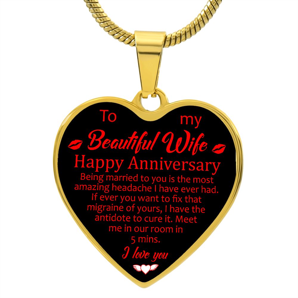 To My Beautiful Wife | I Love You | Heart - Luxury Necklace