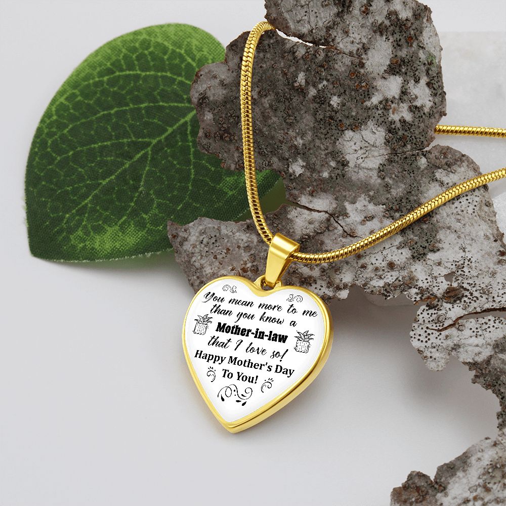To A Mother-In-Law | Happy Mother's Day | Heart - Luxury Necklace