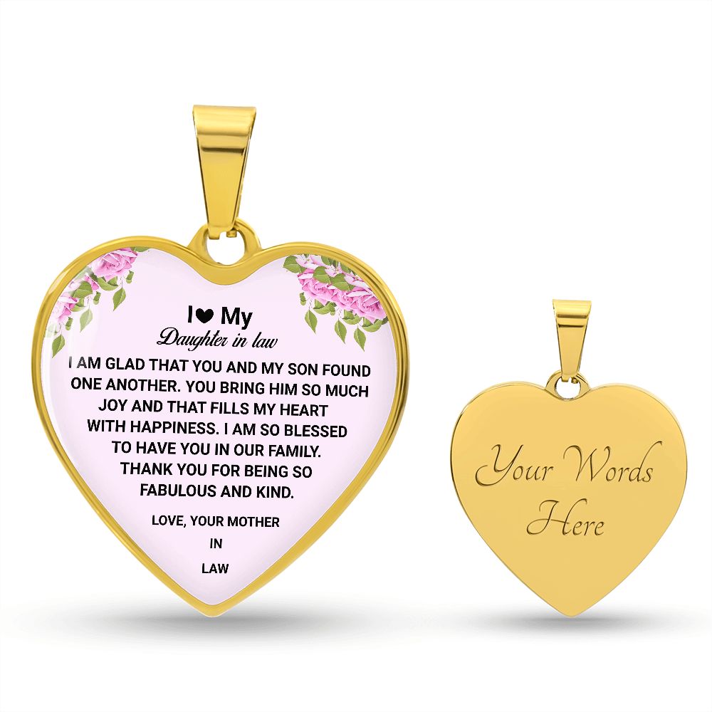 To Heart My Daughter-In-Law | Love Your Mother-In-Law | Heart - Luxury Necklace