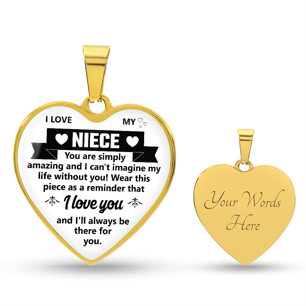 To A Niece | I Love You | Heart - Luxury Necklace