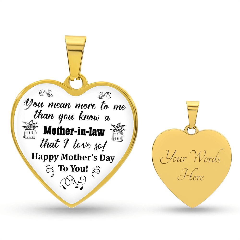 To A Mother-In-Law | Happy Mother's Day | Heart - Luxury Necklace