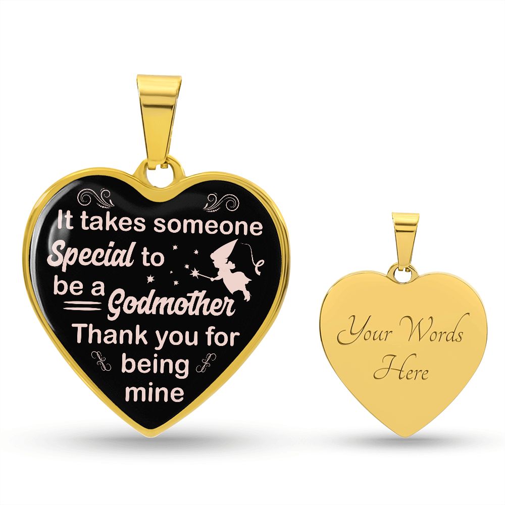 It Takes Someone Special To Be A Godmother | Heart - Luxury Necklace