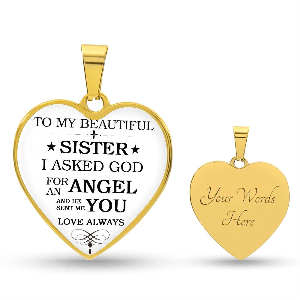 To My Beautiful Sister | Heart - Luxury Necklace