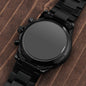 To My Husband | Love You | Engraved Design Black Chronograph Watch