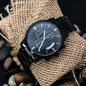 My Favorite Veteran Is My Husband | Engraved Design Black Chronograph Watch