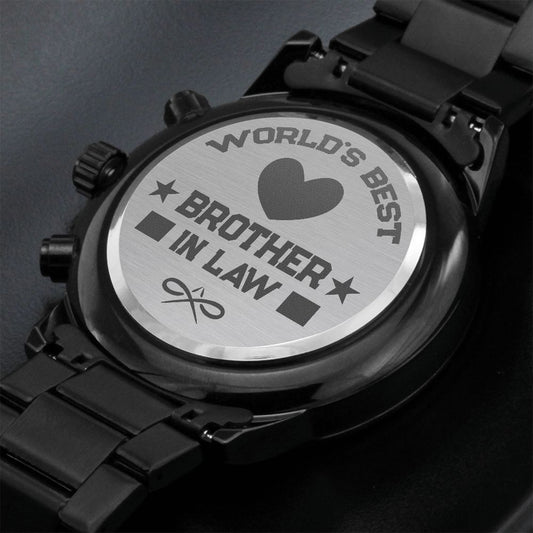 World's Best Brother-in-law | Engraved Design Black Chronograph Watch