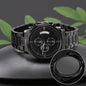 To My Husband | Love You | Engraved Design Black Chronograph Watch