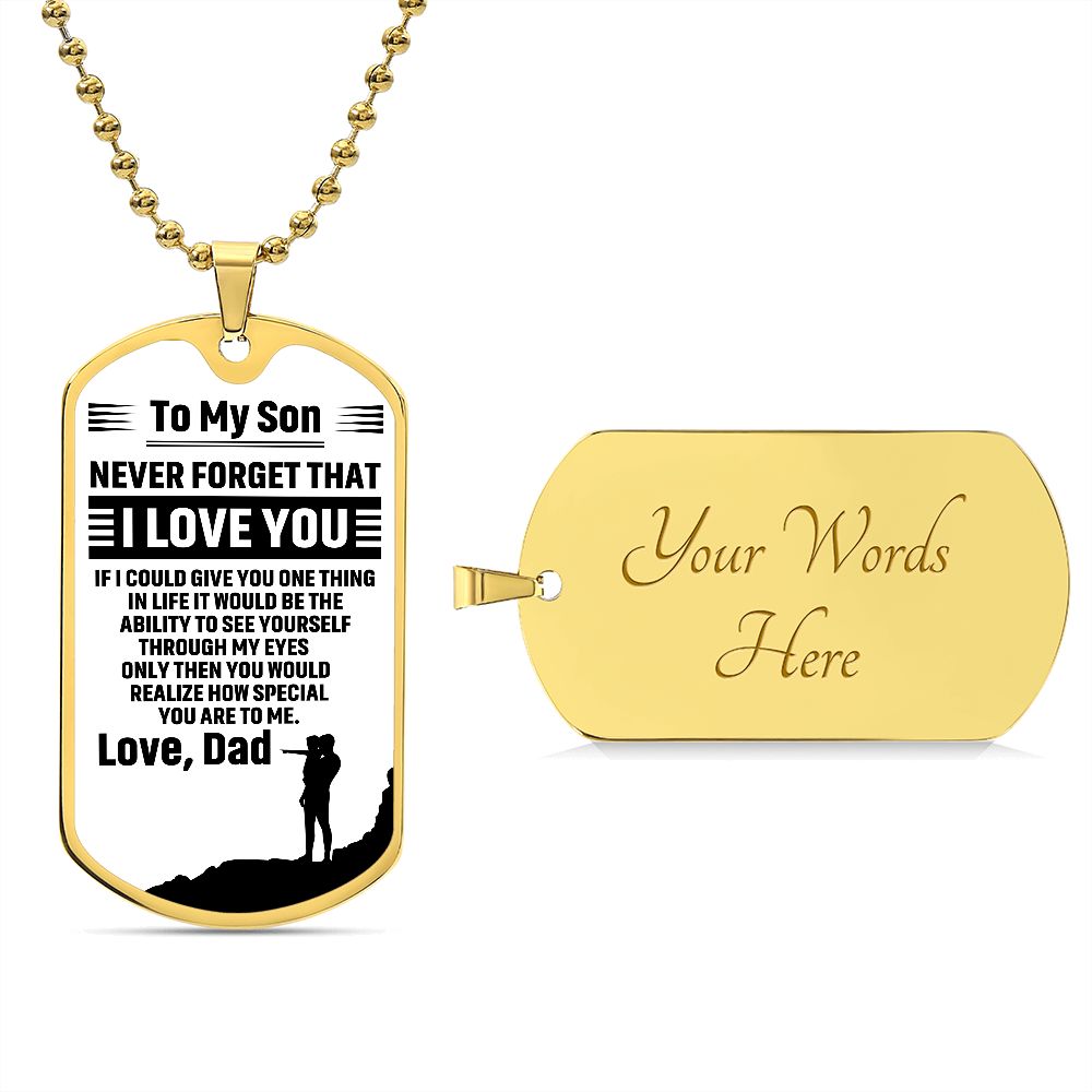 To My Son | Love Dad | Luxury Dog Tag