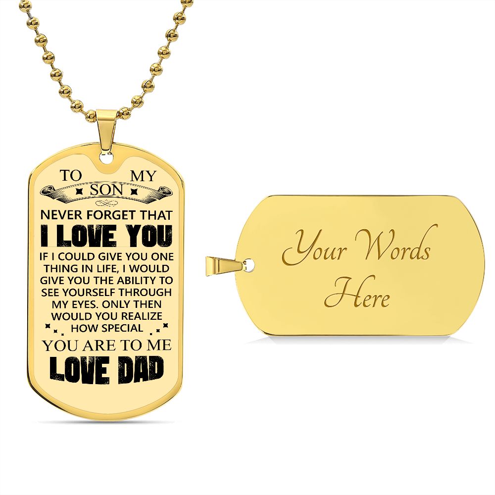 To My Son | Love Dad | Luxury Dog Tag